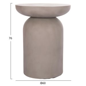 Side table Anna Santorini Hm18160.03 fiber cement in gray -- Φ60x76 cm.