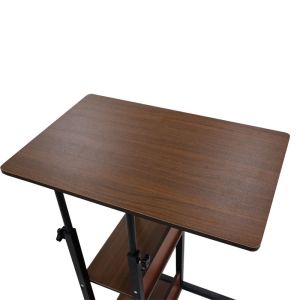 Babs side table on wheels in black/walnut 60x40x85cm