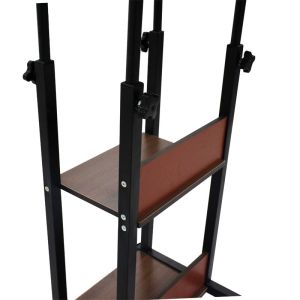 Babs side table on wheels in black/walnut 60x40x85cm