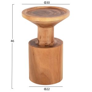 Side table Bermal solid wood suar in natural Φ30x46hcm Hm9889