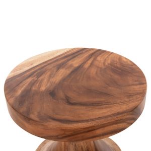 Side table Berman Hm9902 solid wood suar in natural D35x51hcm