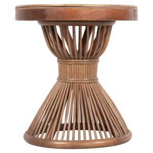 Side table Circe natural rattan in brown D40x45.5hcm Hm9869