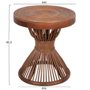 Side table Circe natural rattan in brown D40x45.5hcm Hm9869