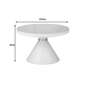 Side table Coozlin white marble metal D70x40cm