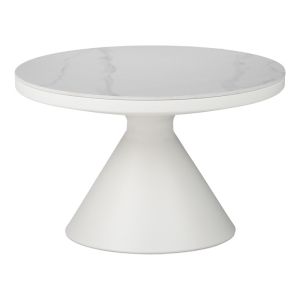 Coozlin side table white marble with white metal