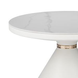 Coozlin side table white marble with white-gold metal