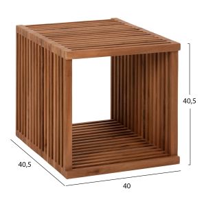 Cube side table made of solid teak wood Hm9482