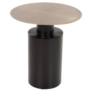 Cutty metal side table in black and antique brass D51x55.5cm Hm9723