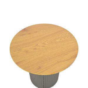 Dovel side table made of Mdf in Sonoma Black color D50x45 cm