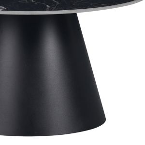 Fabrin side table black marble, sintered stone-black metal