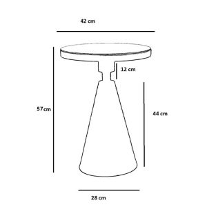 Flynn side table gold/black D42x57cm