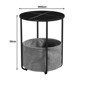 Fredami side table in black marble look D40x50cm