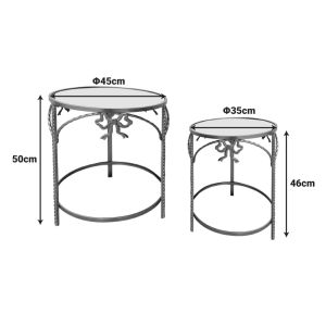 Side table Frensia set of 2 pieces metal in gold color