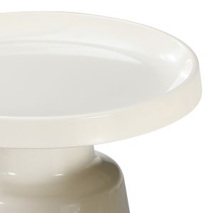 Side table Ginoze metal in white color D50x48.5cm