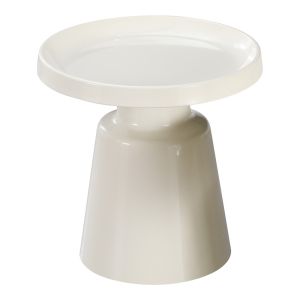 Side table Ginoze metal in white color D50x48.5cm