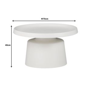 Side table Ginoze metal cream color D70x40cm