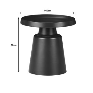 Side table Ginoze black metal D50x50cm