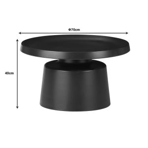 Side table Ginoze black metal D70x40cm