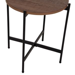 Side table Hm9589.04 MDF walnut-black metal base D50x55hcm