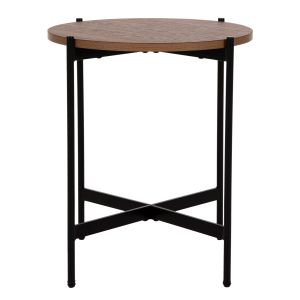 Side table Hm9589.04 MDF walnut-black metal base D50x55hcm
