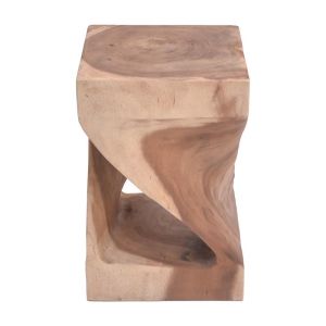Hourian side table made of suar wood in natural color 30x30x65cm