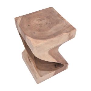 Hourian side table made of suar wood in natural color 30x30x65cm