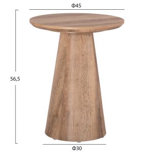 Side table Karan Hm18029 Mdf in natural wood color Φ45x56.5hcm