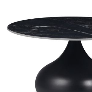 Kirkene side table black marble, sintered stone and black metal 2 pcs