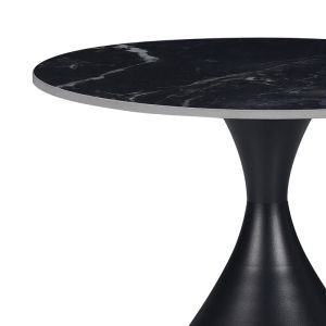 Kirkene side table black marble, sintered stone and black metal 2 pcs