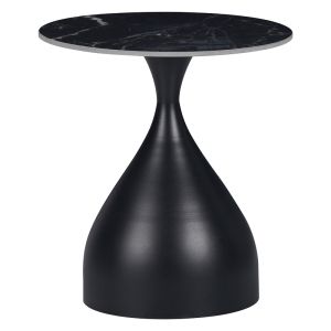 Kirkene side table black marble, sintered stone and black metal 2 pcs
