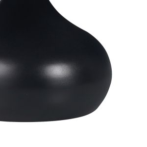 Side table Kirkene black marble, sintered stone and black metal D70x40cm