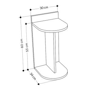 Side table Libra 30x34x60cm