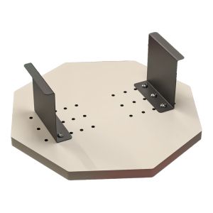 Linea side table in cream color with black metal legs D34x10cm
