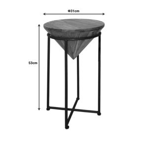Side table Lizard Miles Industrial I solid acacia wood in natural color �31x53cm