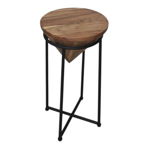 Side table Lizard Miles Industrial I solid acacia wood in natural color �31x53cm