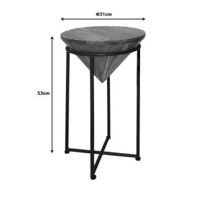 Side table Lizard Miles Industrial I solid acacia wood in natural color �31x53cm