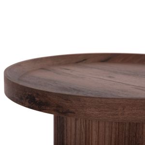 Side table Margon Hm18027 Mdf in dark brown wood color Φ45x50.5hcm.