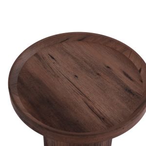 Side table Margon Hm18027 Mdf in dark brown wood color Φ45x50.5hcm.