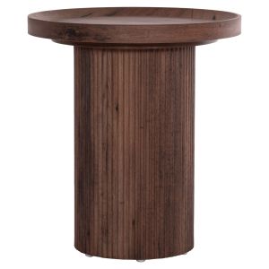 Side table Margon Hm18027 Mdf in dark brown wood color Φ45x50.5hcm.