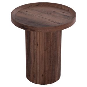 Side table Margon Hm18027 Mdf in dark brown wood color Φ45x50.5hcm.