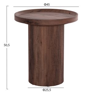 Side table Margon Hm18027 Mdf in dark brown wood color Φ45x50.5hcm.