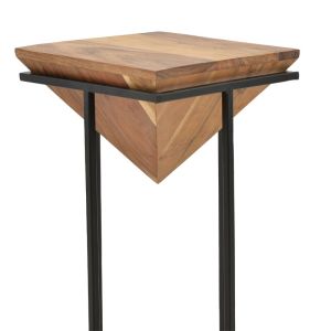 Side table Miles Industrial acacia solid wood with metal frame 29x29x54cm