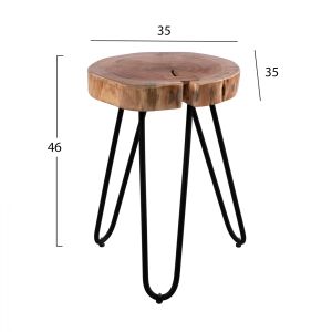 Side table Oslo Hm8208,11 with solid acacia top 35x35x46