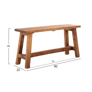 Ranch side table mahogany wood natural color 90x25x45hcm Hm9752
