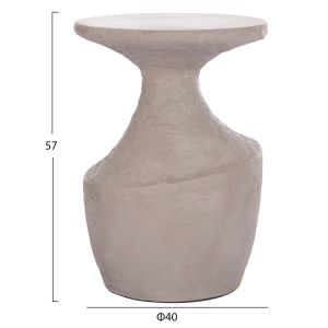 Side table Rebon Santorini Hm18156.03l fiber cement in gray Color--φ40x56.5hcm