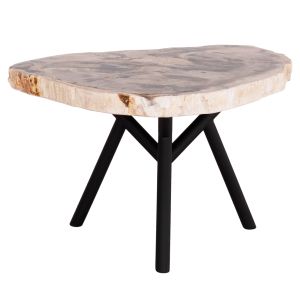 Side table Saman Hm9931 metal black legs-petrified wood top 70x55x40hcm.