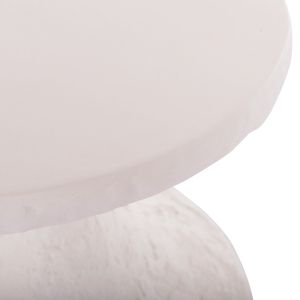 Side table Santorin Rebon Hm18156.02l fiber cement in white Color--φ40x56.5hcm