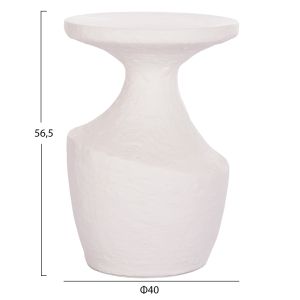 Side table Santorin Rebon Hm18156.02l fiber cement in white Color--φ40x56.5hcm