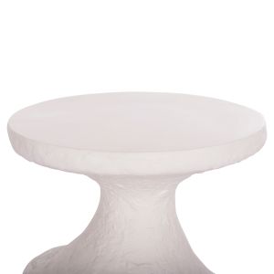 Side table Santorin Rebon Hm18156.02l fiber cement in white Color--φ40x56.5hcm