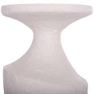 Side table Santorin Rebon Hm18156.02l fiber cement in white Color--φ40x56.5hcm